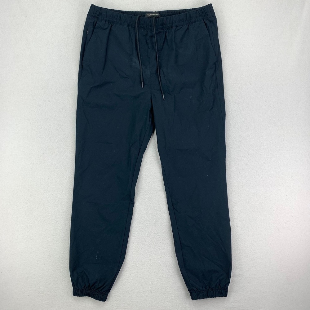Banana Republic Performance Jogger Pants Mens M Black Stretch Tech Travel‎ Gym